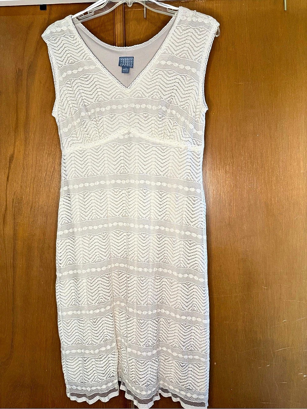 Rabbit Rabbit Rabbit Size 14 Ivory Lace Sheath Dress